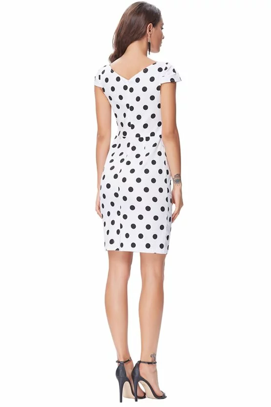Rochie Roma alba cu buline negre 3332