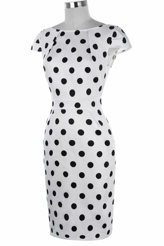 Rochie Roma alba cu buline negre 3338