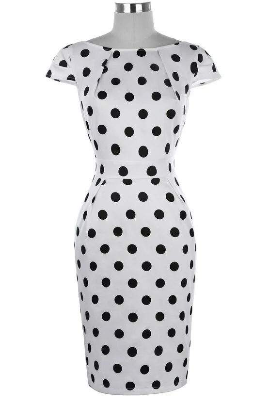 Rochie Roma alba cu buline negre 3341