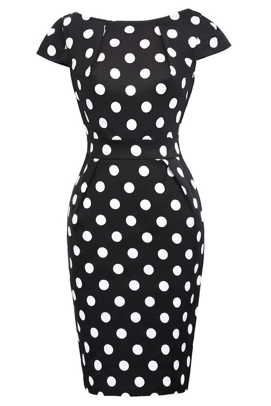 Rochie Roma neagra cu buline 3374
