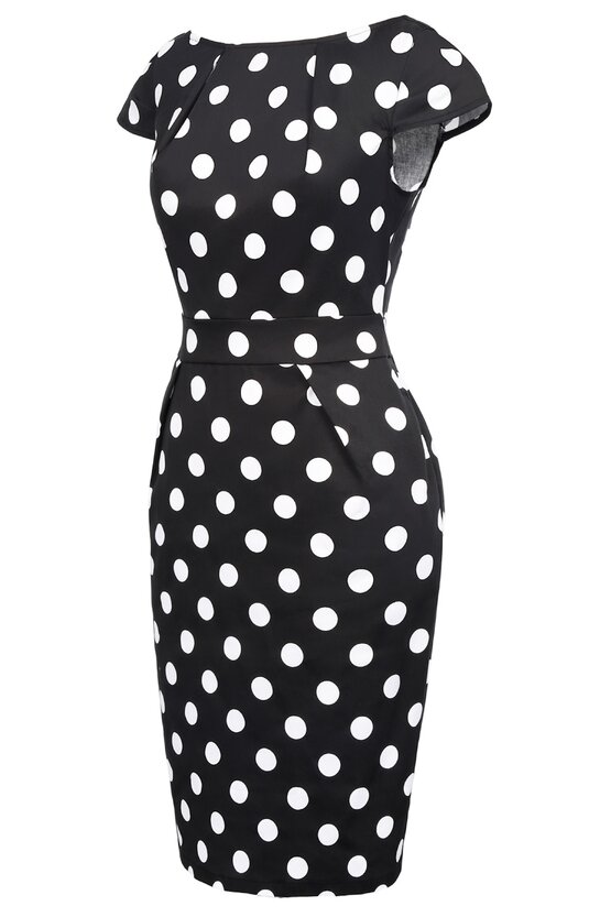 Rochie Roma neagra cu buline 3380
