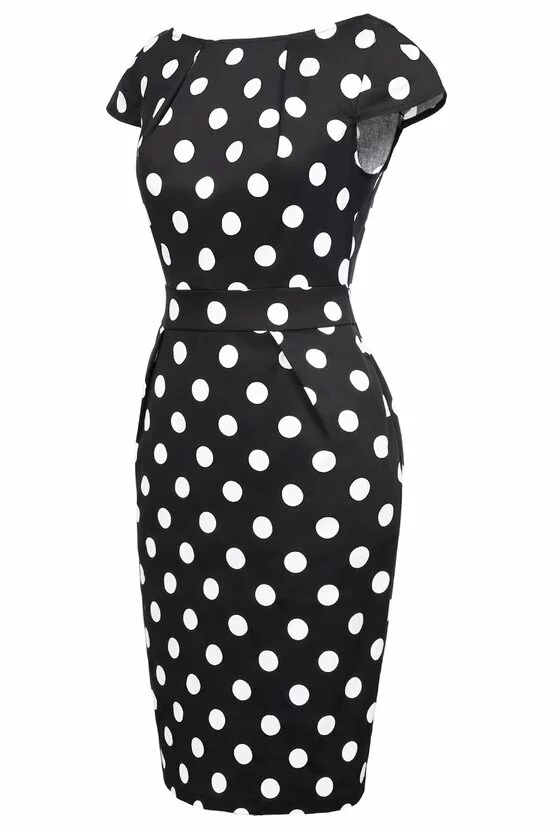 Rochie Roma neagra cu buline 3380