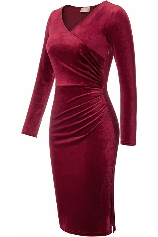 Rochie Sabrina bordeaux 6947