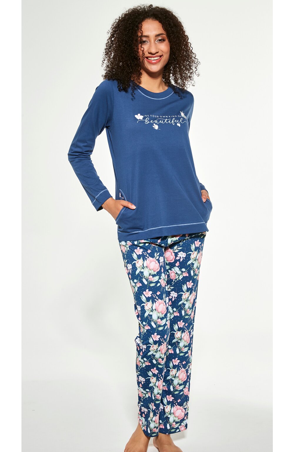 Pijama dama cu buzunare, 100% bumbac, Cornette W679-286 Beautiful