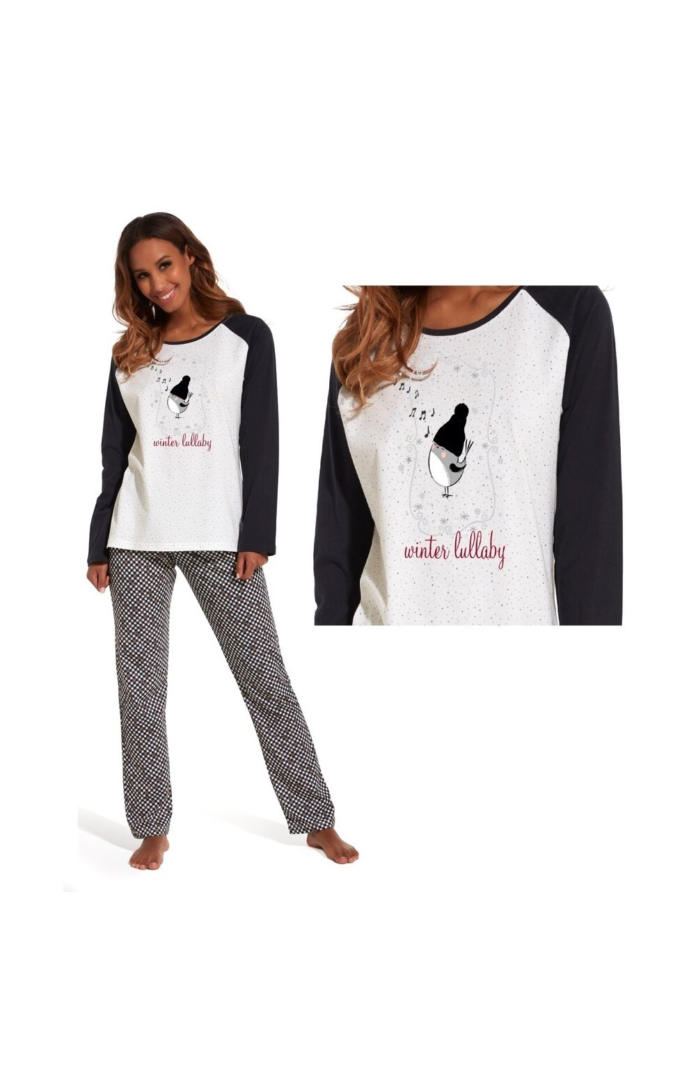 Pijama dama, bumbac si modal, Cornette W145-136 Winter Lullaby