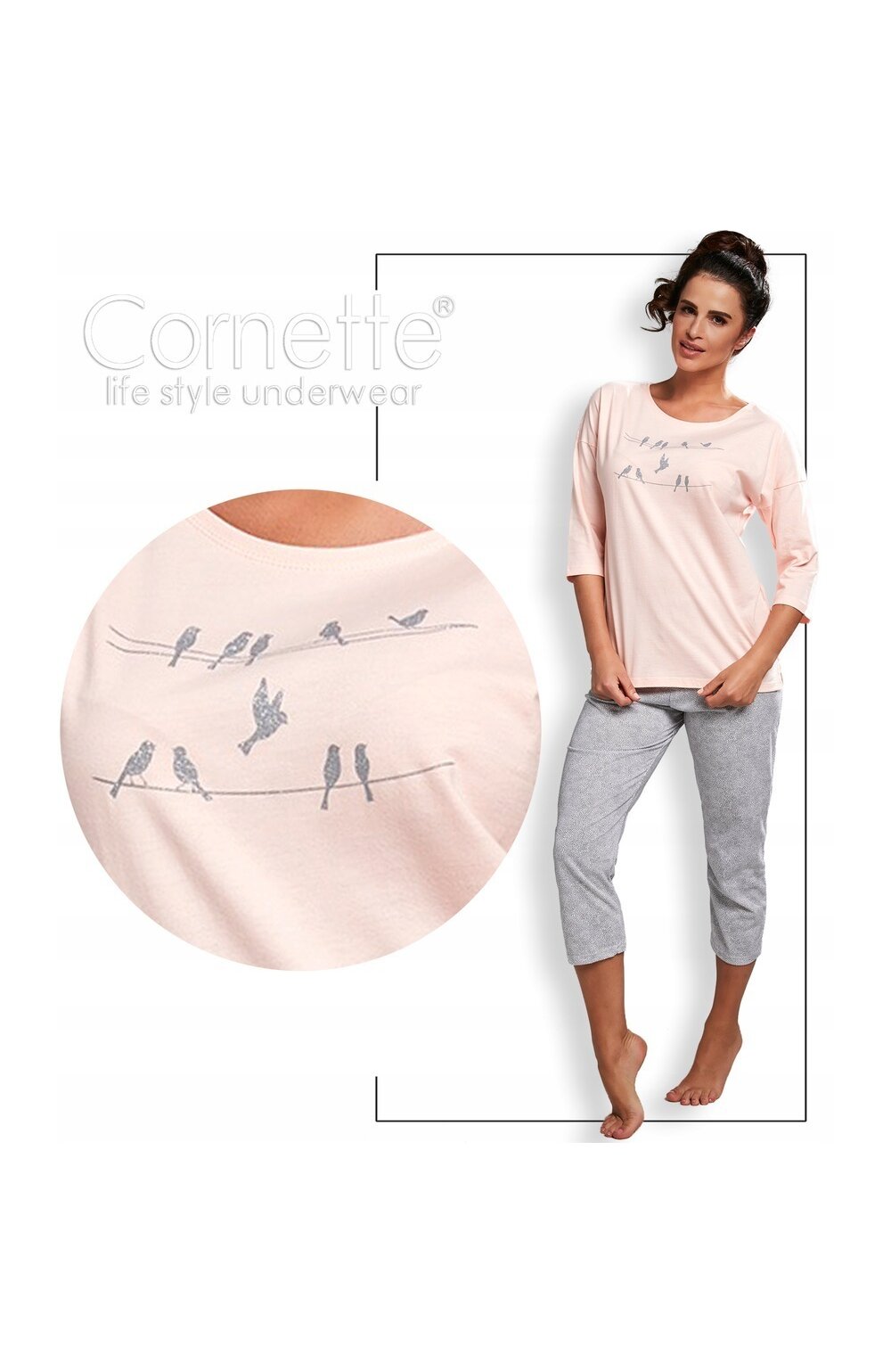 Pijama dama, 100% bumbac, Cornette W157-166