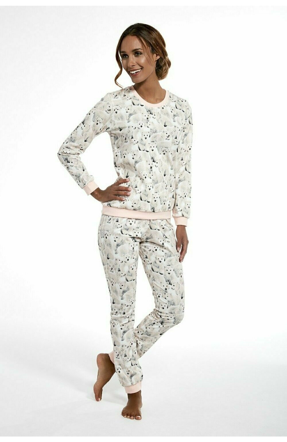 Pijama dama, 100% bumbac, cornette w163-233 polar bear