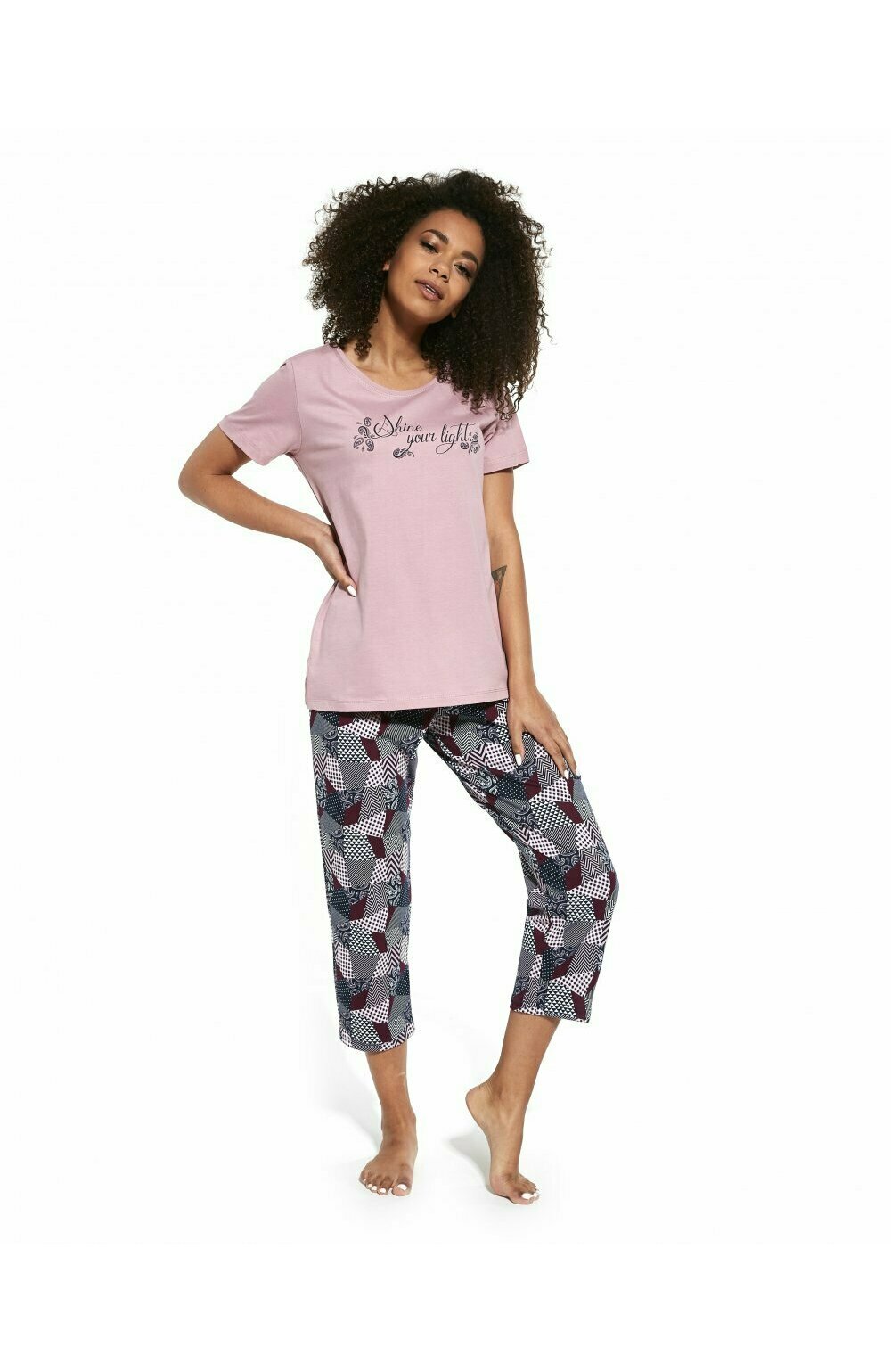 Pijama dama, 100% bumbac, Cornette W393-253 Shine Your Light