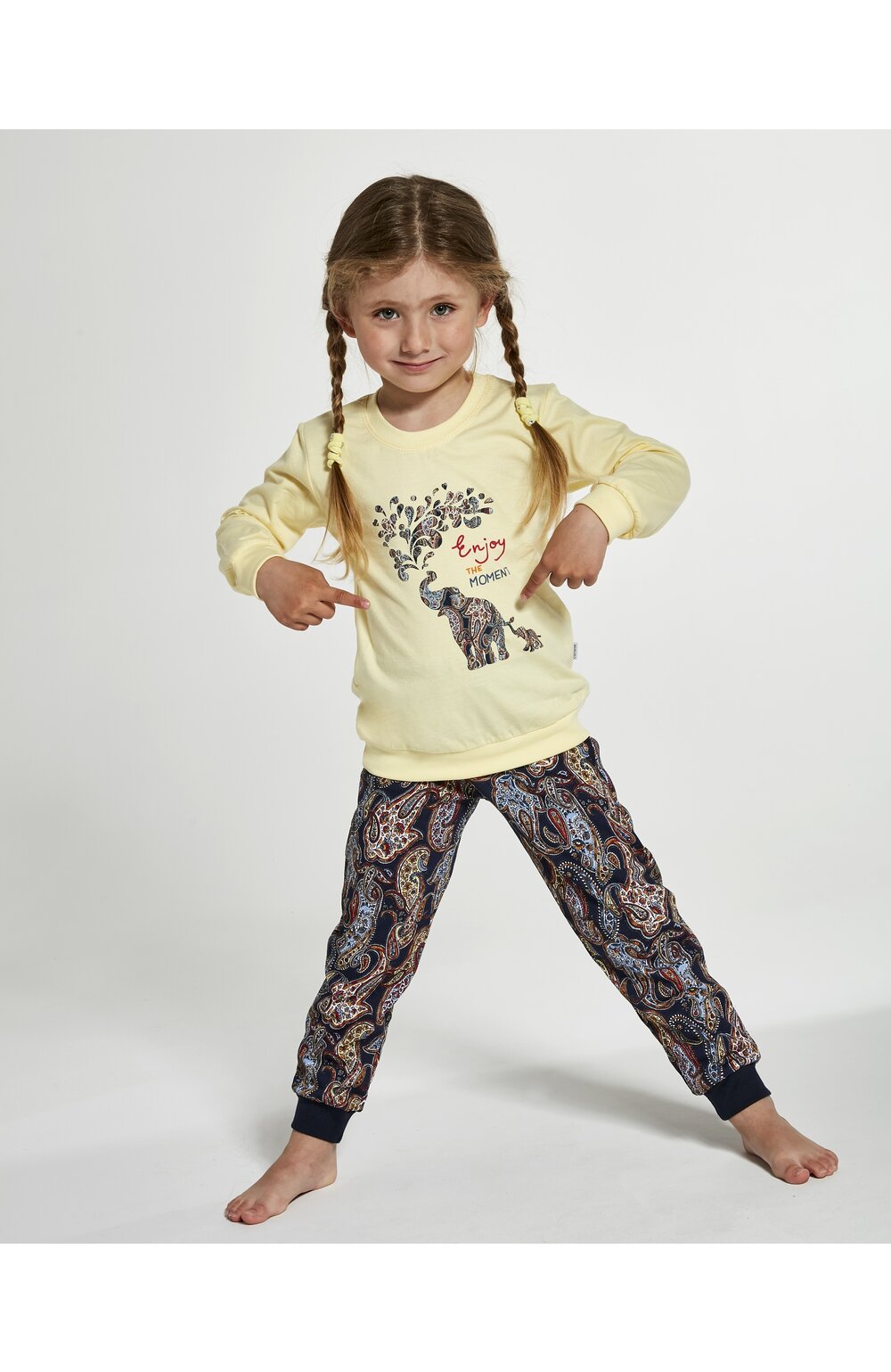 Pijama fete 1-8 ani, colectia mama-fiica, cornette g594-133 elephant