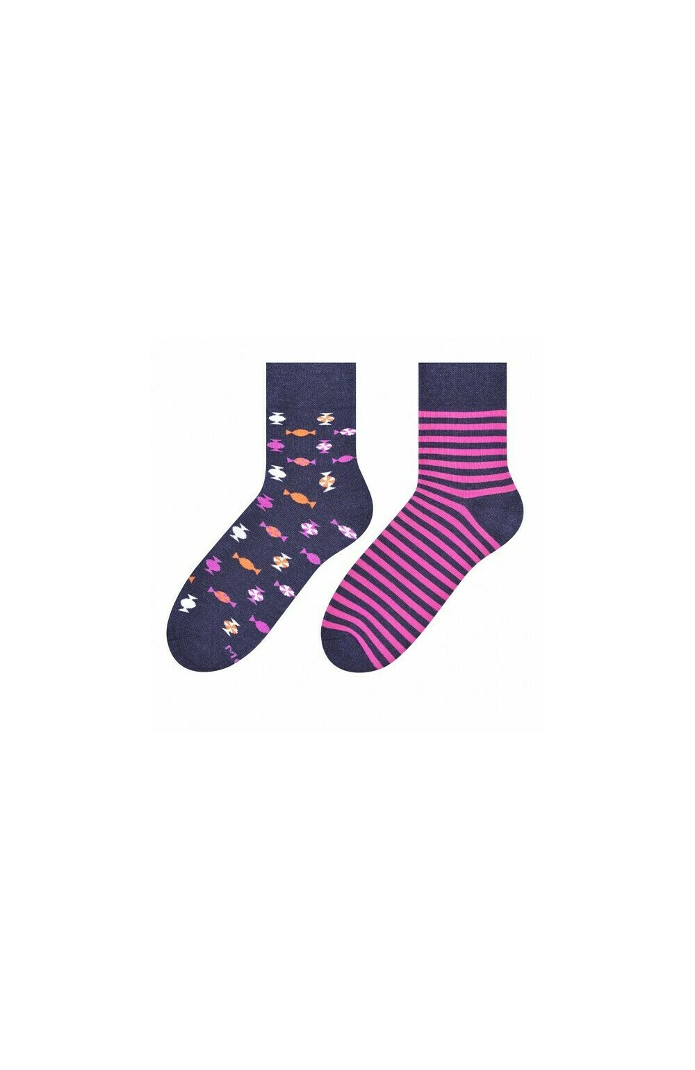 Sosete dama - Sosete colorate - fabricate din bumbac, cu model asimetric colorate - Happy socks - More S078AS008 Sweets