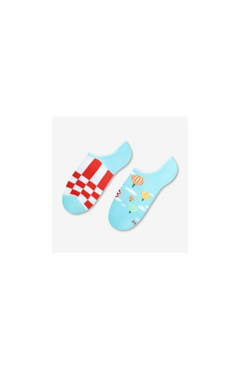 Talpici dama - Sosete dama - din bumbac, cu model asimetric - Happy socks - More S005-009 Balloons