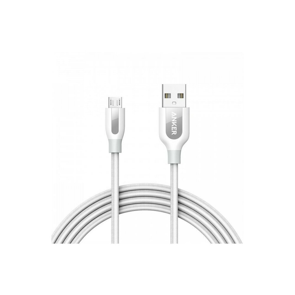 Cablu Micro USB Anker PowerLine+ Nylon 1,8 m alb