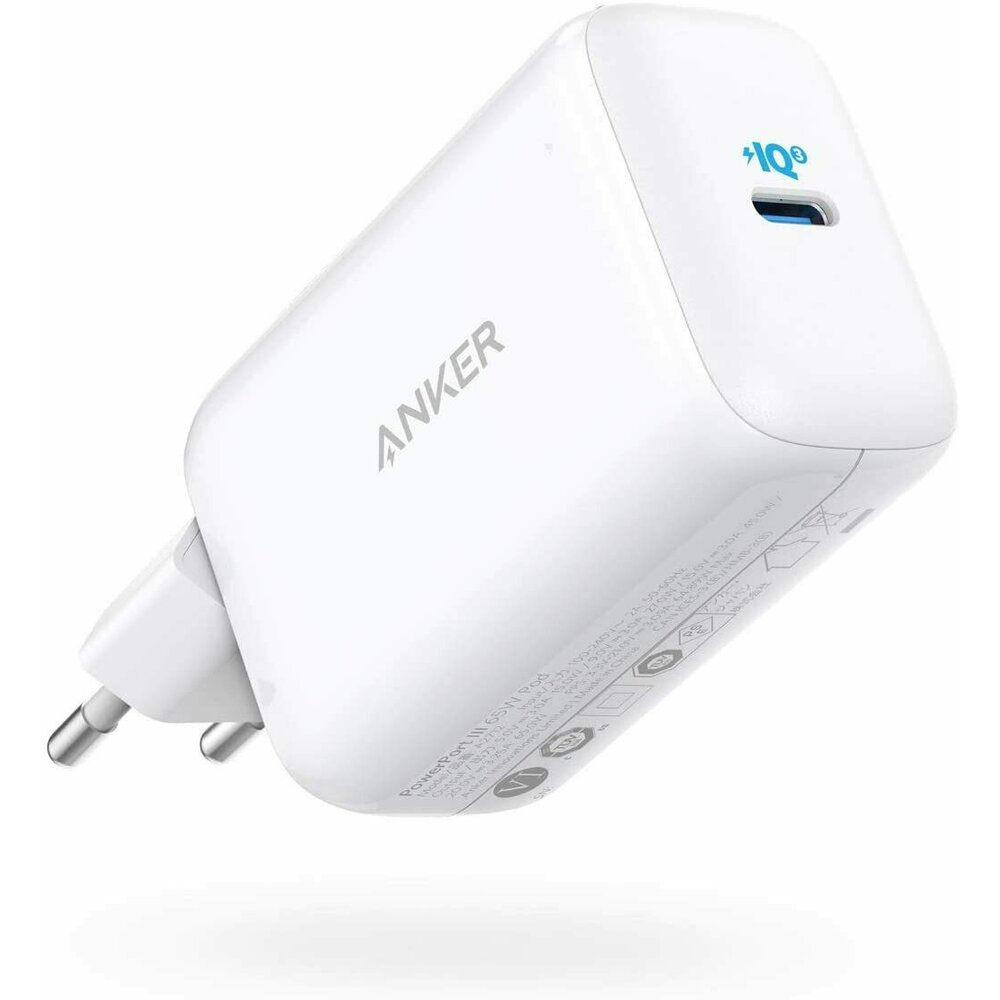 Incarcator retea universal Anker PowerPort III Pod 65W, USB-C, PowerIQ 3.0, PPS, Alb