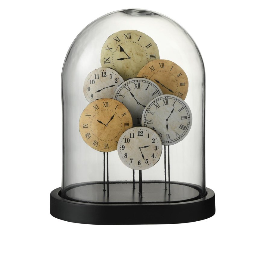 Bell Clock Decoratiune dom mica, Sticla, Maro