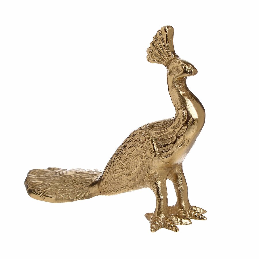 Peacock Decoratiune paun, Metal, Auriu