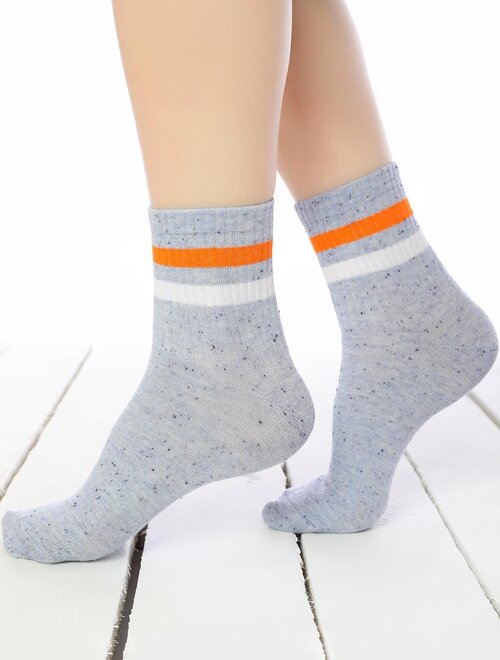 Sosete cu picatele si dungi portocalii Socks Concept 195BRG-1