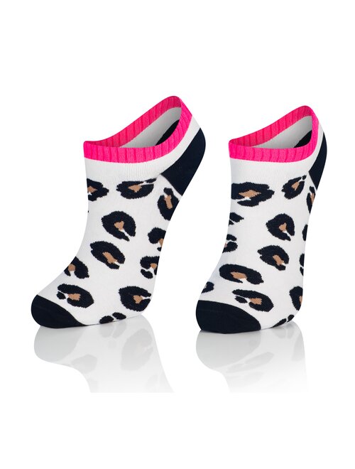 Sosete scurte albe cu animal print intenso 013 wz14