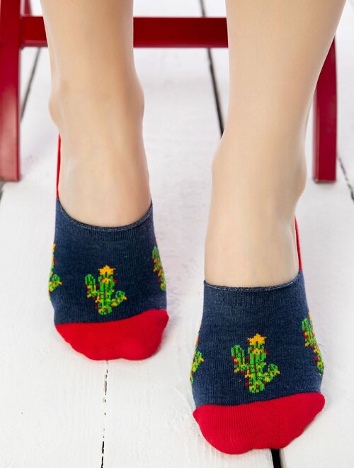 Talpici bumbac cu cactusi si silicon socks concept sc-1637