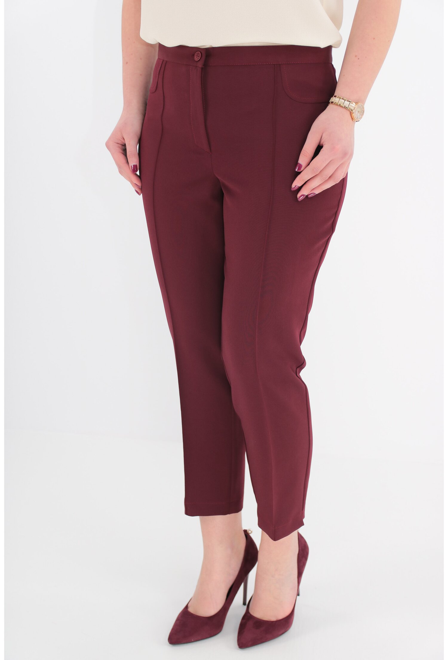 Pantaloni conici 7/8 bordo