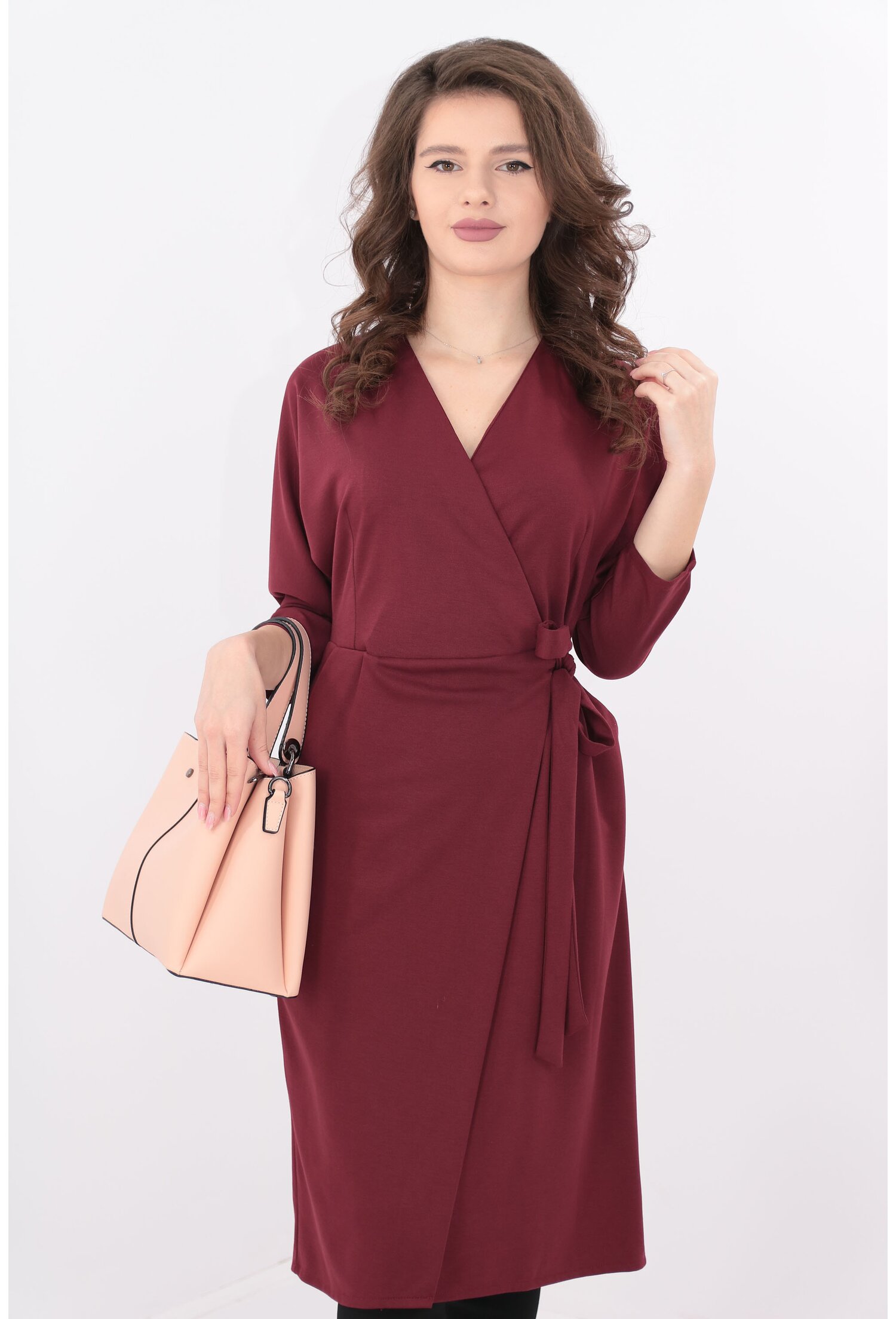 Rochie bordo parte peste parte