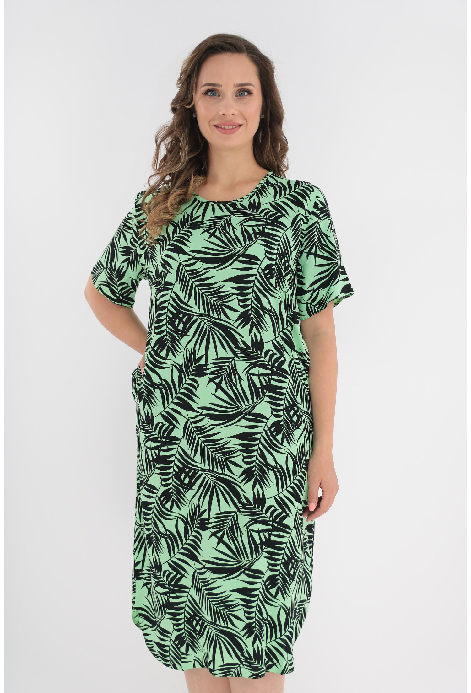 Rochie vernil cu print tropical negru